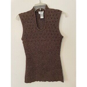 Cadve Women’s Romantic Tank Top Size Medium Gold Bling